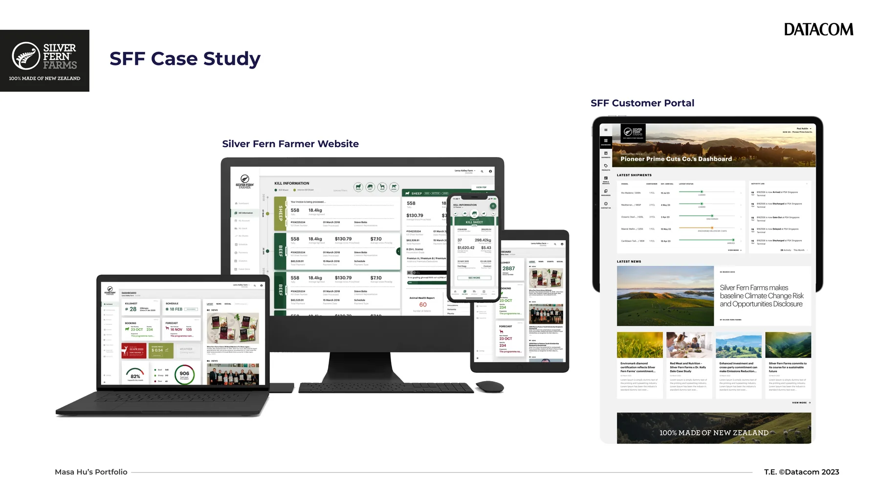 Silver Fern Farms farmer website and customer portal